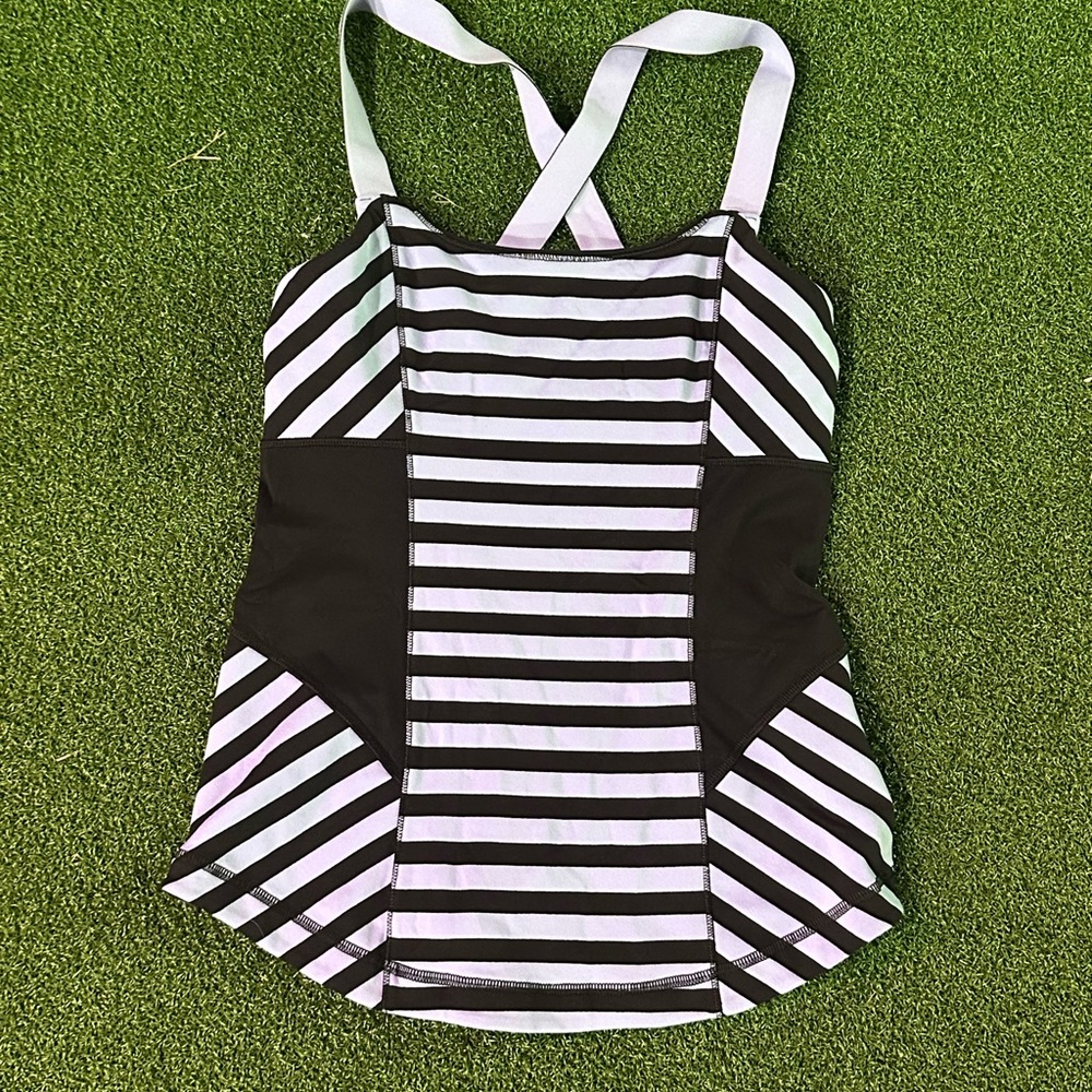 Lululemon Striped Black and Blue Tank Top